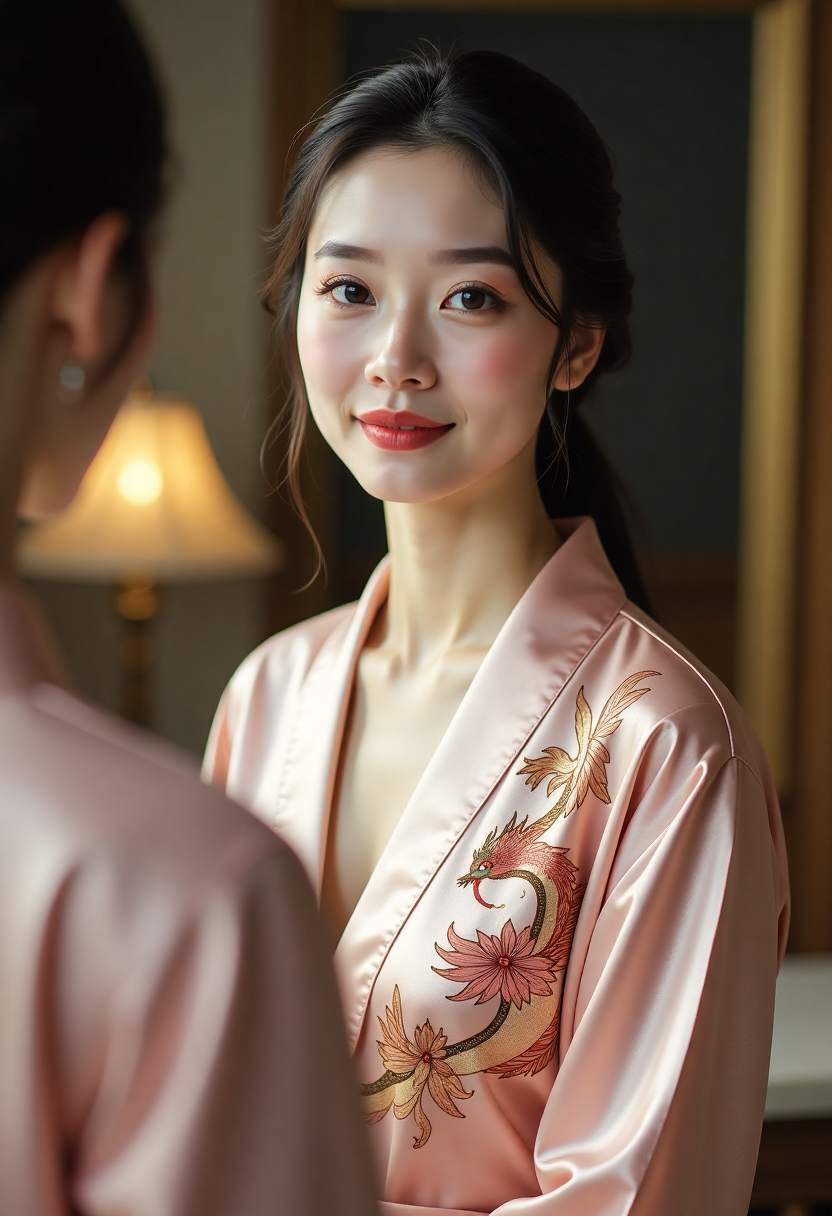 家长与孩子并排看剧的客厅